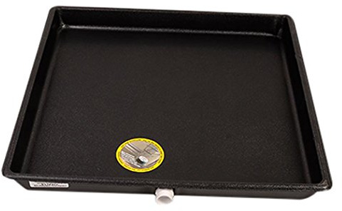 DiversiTech (6-2424L) A/C Secondary Condensate Drain Pan, Air Conditioner Drip Pan with Rolled Edges, 24 x 24 Plastic Tray, Black