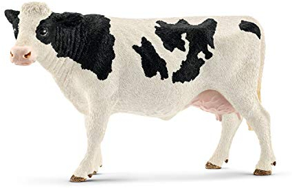 SCHLEICH 13797 Mucca frisona di Macchie Nere, da 3 anni, FARM WORLD - Figura, 13 x 6 x 8 cm