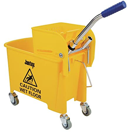 JANTEX, 480(H) x 350(W) x 280(D)mm Bucket And Wringer Yellow 480X280X350mm 20Ltr Cleaning With Handle