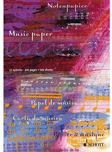 Notenblock: 100 Blatt/200 Seiten, 12 Systeme (Schott-Komponisten-Karte)