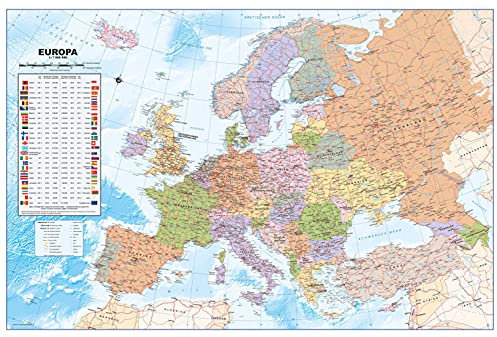 Politische Europakarte als Poster, deutsch, ca. 90x61cm: Maßstab 1:7.000.000 Mio.