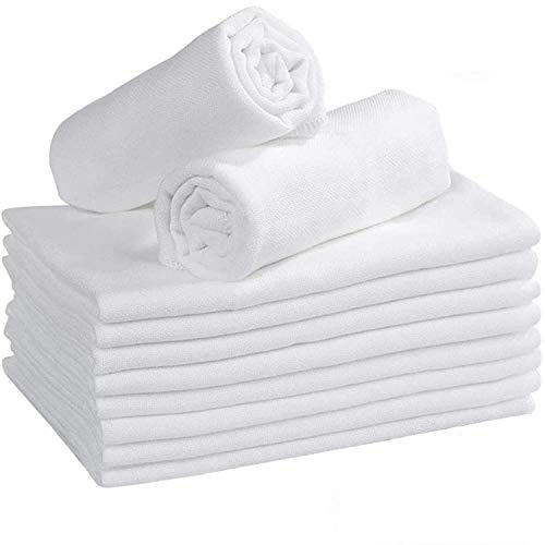 DUDU N GIRLIE 100% cotone Baby mussola quadrati, 3 pezzi, bianco