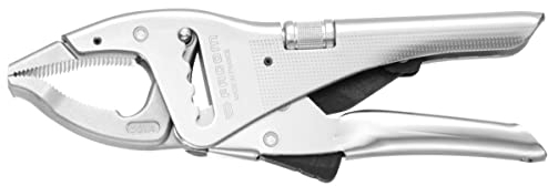 FACOM Mordaza de Presión de Bocas Largas Multipos, 17mm, Ojal de 5 Posiciones, Gatillo de Desbloqueo Controlado, Uso con Una Mano, Ranura para Tubos, Acabado Cromado, 501A