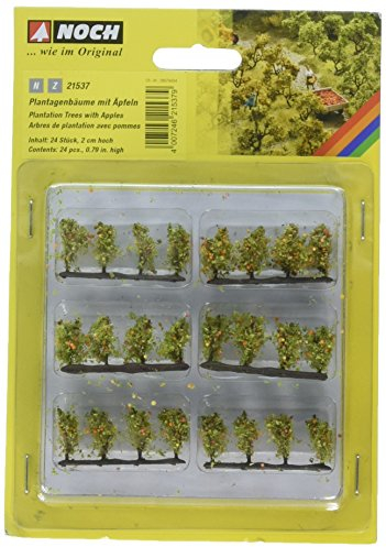 NOCH Plantagenbäume mit Äpfeln, 24 Stück im 2 cm Set für Modellbau-Baumgestaltung, perfekt für Spur N und Z