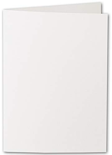ARTOZ 50x DIN B6 Faltkarten - Ivory-Elfenbein (Creme) gerippt 120 x 169 mm Klappkarten blanko - Karten zum selbstgestalten mit 220 g/m² edle Egoutteur-Rippung - Serie 1001