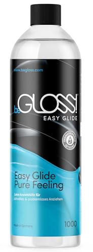 beGLOSS EASY GLIDE 1000 ML - Easy Guide & Pure Feeling - Silicon Latex Dressing ÖL Anziehhilfe für Latex Kleidung