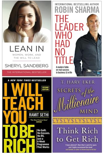 Lean In, The Leader Who Had No Title, I Will Teach You To Be Rich, Secrets of the Millionaire Mind 4 Books Collection Set