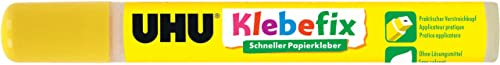 UHU Klebepen klebefix, Umweltfreundlicher Papierkleber in Stiftform, ideal für die Schule - passt in jedes Federmäppchen, transparent, 25 g