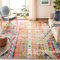 SAFAVIEH Boho Teppich für Wohnzimmer, Esszimmer, Schlafzimmer - Monaco Collection, Kurzer Flor, Multi, 201 X 201 cm