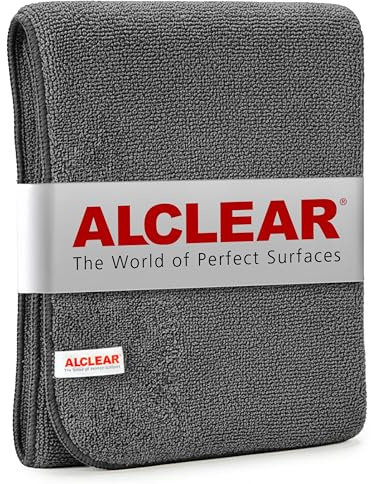 ALCLEAR A257343 Chiffon à Polir en Microfibre Ultra et Entretien du Tableau de Bord, Anthracite, 40x40 cm