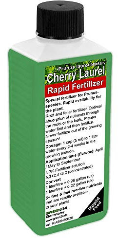 GREEN24 Cherry Laurel - Prunus laurocerasus Liquid Fertilizer HighTech NPK Plant Food - Root, Soil, Foliar Fertiliser