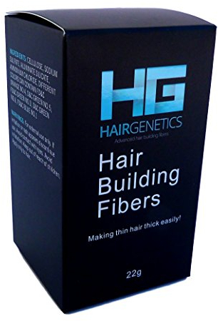 Hair Genetics Black Hair Fibres (Black 22g) Hair Fibers for Hair Loss Treatment and Thinning Hair