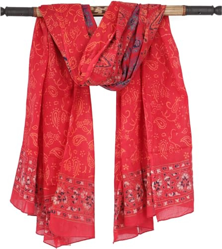 GURU-SHOP, Panno Sottile, Pareo, Mandala Appeso al Muro, Gonna a Portafoglio, Abito da Sarong, Rosso/viola, Cotone, Dimensione Indumenti:One Size, 160x100 cm, Panni Stampati