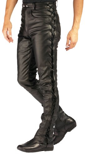 Roleff Racewear 338 Lederhose mit seitlicher Schnürung, Größe: 38, Schwarz