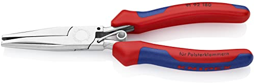 KNIPEX Polsterklammerzange spiegelpoliert mit Mehrkomponenten-Hüllen 185 mm, 91 92 180