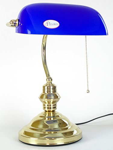 fd-bolletta arredamento e illuminazione Lamparas de mesa,lampara escritorio, lampara banquero, pantalla azul lm3 Medidas: altura 37cm, ancho 26cm, Ø base 18cm, profundidad 22cm