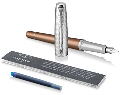 Parker Urban Fountain Pen, Premium Orange with Medium Nib and Blue Ink Refill, 1931624