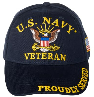Eagle United States Navy Veteran Proudly Served Blue Hat Cap USN