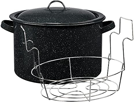Granite Ware Enamel on Steel 12-Quart Water Bath Canner with Lid Black