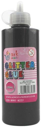 2 x Ark's Sparkling Glitter Glue - 120ml (Black)