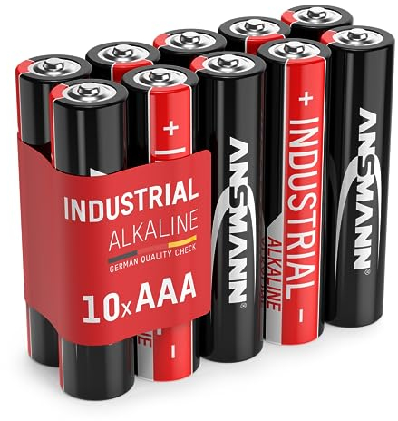 ANSMANN AAA Industrial Alkaline Batteries [Pack of 10] Long Lasting High Capacity AAA Type Battery For Household Appliances and Industrial or Laboratory Equipment