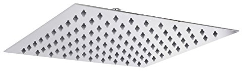 Kibath 356111 Duchón/Rociador Superior Cuadrado de 25 x 25 cm. para columnas de Ducha. Diseño extraplano Fabricado en Acero Inoxidable con Acabados en Cromo Brillo. Repuestos Originales garantizados