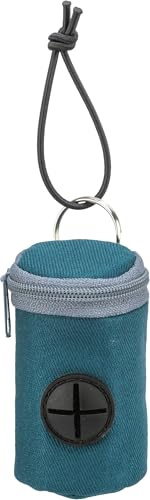 TRIXIE Distributeur de sacs à crottes avec boucle élastique - fixation facile - pour divers types de laisses - nylon/polyester - différentes couleurs - choix aléatoire - 2 rouleaux de 15 sacs inclus - 22841