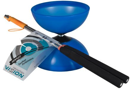 Flames 'N Games Henrys J04050 08 – Yo-Yo Diabolo Vision Set, Includes Hand Set (Blue)