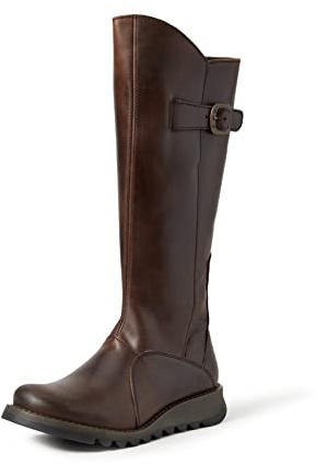 Fly London Women's Mol 2 Zip up Boots, Brown Dkbrown 004, 4 UK