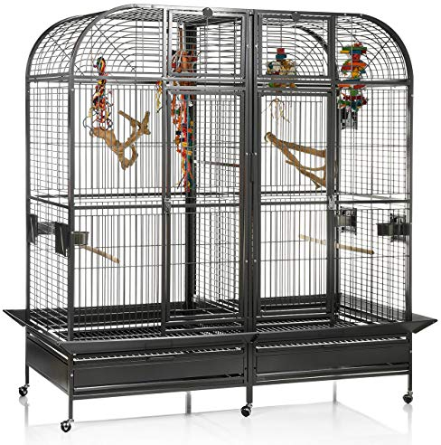 Montana Cages | Papageienkäfig Palace I - antik | XXL Voliere, Zimmervoliere, mit Trennwand für Papageien