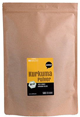 Wohltuer polvere di curcuma bio, radice di curcuma macinata (500 g) Confezione di scorta di qualità biologica e cruda