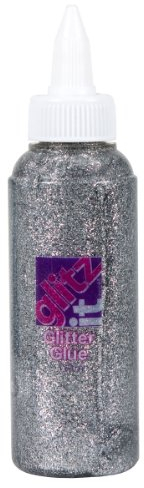Glitz it Glitter Glue, Silver, 120ml, Twist Nozzle Bottle, Ideal for Kids Craft, Shimmer Glue for Art & Craft Projects, Wedding Invitations, Card Making, Art Set