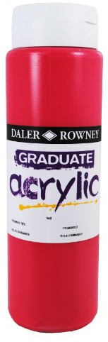 Daler-Rowney Graduate Acrylic Paint, Plastic Bottle, 16.91oz - 500 ml, Primary Red