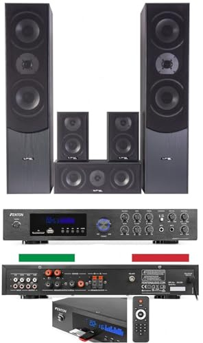 SISTEMA AUDIO 5.1 HOME THEATRE CINEMA TV CON BLUETOOTH KARAOKE TELECOMANDO