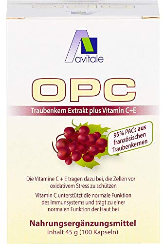 Avitale OPC Traubenkern Vegi-Kapseln - Hochdosiert, 100 Stück