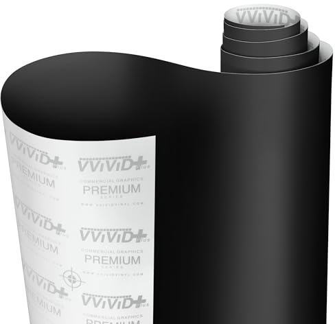 Black Matte 60 Inch x 1ft Car Wrap Vinyl Roll with Air Release 3MIL-VViViD8