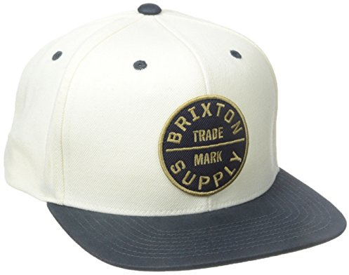 Brixton Men's Oath III Medium Profile Adjustable Snapback Hat, Off White/Navy, One Size
