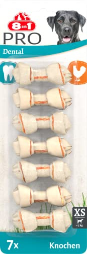 8in1 Pro Dental Bone XS - healthy chewing bone for toy breed dogs for dental care, 7 pieces (pack of 1)