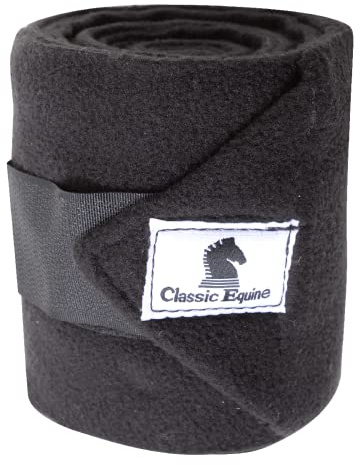 Classic Equine 4-Pack Polo Wraps Black 4 1/2in x 108in