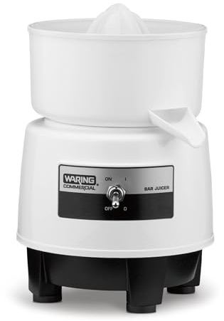 Waring Commercial BJ120C Compact Citrus Juicer, 120V, 5-15 Phase Plug,White, 34 Ounce
