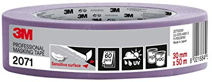 3M Pro Malerabdeckband 2071 - 1 Rolle, 30 mm x 50 m, Lila - für empfindliche Oberflächen, innen und außen, UV-beständig, für Maler- und Dekorationsarbeiten
