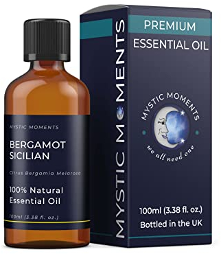 Mystic Moments | Olio essenziale siciliano bergamotto 100 ml - olio naturale per diffusori, aromaterapia e massaggio miscele senza OGM vegano