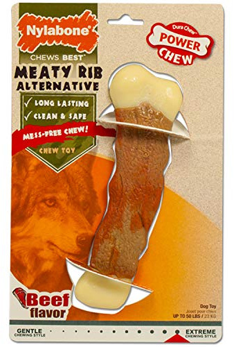 Nylabone Meaty Rib Alternative Dog Chew Toy, Beef