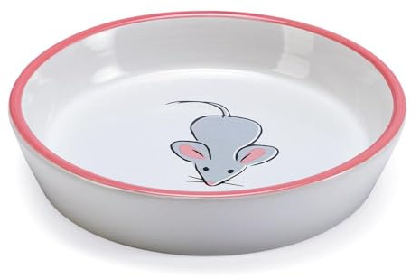 Karlie Napf Keramik, handbemalt 200 ml ø: 16 cm Motiv Maus, rot