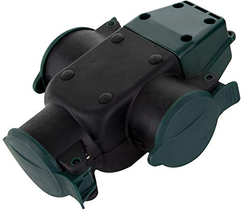 REV Schutzkontaktkupplung, dreifach Kupplung, Thermoplast, IP44, 16A, schw.-gr.