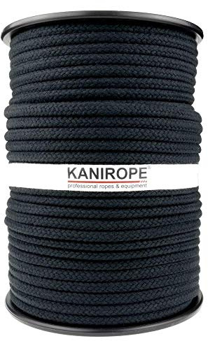 Rope-shop cuerda algodón 9 mm 100 m trenzado color negro