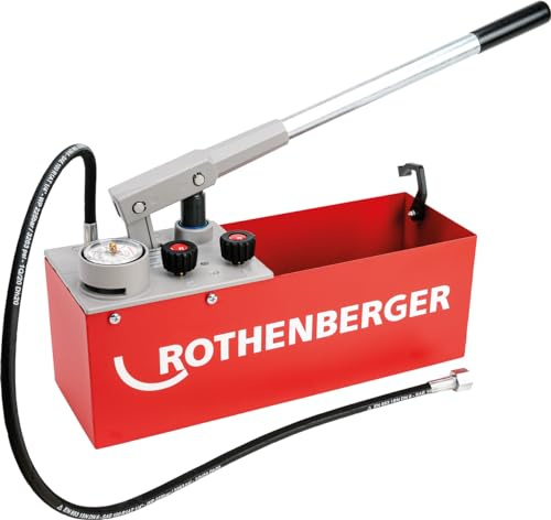 ROTHENBERGER RP50S Wasserdruckprüfpumpe, Manuell, 0°-50° C Arbeitsbereich Temperatur, 0-60 Bar Prüfbereich | 60200 | Wasserdruck Pumpe, Prüfung von Wasserdruck