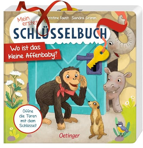 Mein erstes Schlüsselbuch. Wo ist das kleine Affenbaby?: Spielbuch über Tiere im Zoo mit Schlüssel und Türklappen zum Öffnen für Kinder ab 2 Jahren
