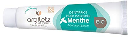 Argiletz Dentifrice à l'argile blanche et à la Menthe bio 75ml