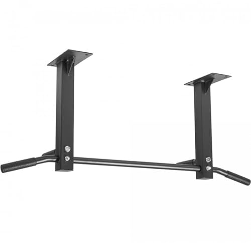 GORILLA SPORTS® Klimmzugstange - Deckenmontage, inkl. Montagematerial, bis 350 kg Belastbar, rutschfeste Griffe, Stabil, aus Stahl, Schwarz/Weiß - Pull Up Bar, Klimmzugstange Decke, Reckstange